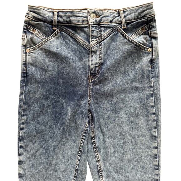 Free People We The Free Jeans Women's Sz 28 31 Acid wash skinny Riley Seamed - Picture 4 of 15